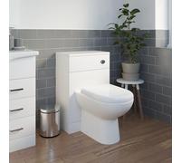 Alpine White Back To Wall Toilet Unit & D Shape Saturn Toilet 500mm x 300mm