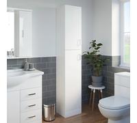 Alpine White Gloss Freestanding Tall Bathroom Storage Cabinet - 1900 x 350mm