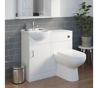 Alpine White Gloss Toilet & Vanity Unit with Basin - 950mm