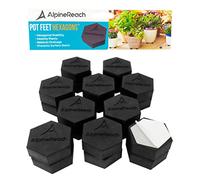 AlpineReach Extra Heavy Duty Pot Feet Risers Hexagons & Adhesive Pads - Protect Healthy Plants - Strong Invisible Supports Small Large Flower Planters Stability (20 Pack)