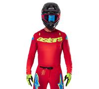 Alpinestars Men's 3760225-3058-xl: Supertech Maker Jersey Fluo XL Motorcross Racing Apparel/Gear, Bright Red/Yellow Fluorescent