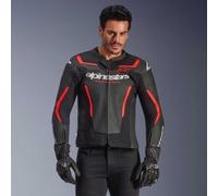 Alpinestars GP Force V2 Air Motorcycle Leather Jacket, black-red, size 52 for Men