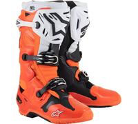 Alpinestars 2026 Tech 10 Enduro Adventure Boots Orange Fluo Black White US 7