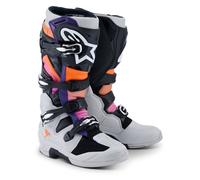 Alpinestars 2026 Tech 7 MX Boots Black Light Grey Orange Flo Magenta