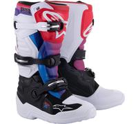 Alpinestars 2026 Tech 7S Youth Motocross Boots White Black Rainbow Kids Quad ATV