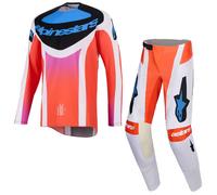 Alpinestars 2026 Techstar Knif Motocross Combo Kit Light Grey Orange Flo Black