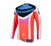 Alpinestars 2026 Techstar Knif Motocross Jersey Light Grey Orange Flo Black