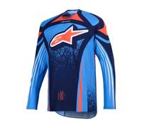 Alpinestars 2026 Techstar Nomur Motocross Jersey Dark Navy Orange Ucla Blue