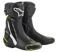 Alpinestars 2221019-125-42 SMX Plus Non-Vented Boots 8 Black/White/Yellow Flu