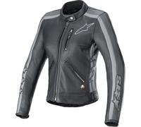 Alpinestars 3113924-1296-L Stella Dyno Leather Womens Jacket Lg Black Tar Gra