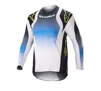 Alpinestars 3770823-9702-MD: Youth Racer Push Jersey Nightlife Blue/White Ym