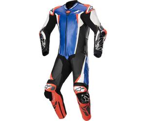 Alpinestars Absolute V2 One Piece Motorcycle Leather Suit, black-white-blue, size 54 for Men