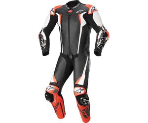 Alpinestars Absolute V2 One Piece Motorcycle Leather Suit, black-white-red, size 50 for Men