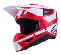 Alpinestars S-M3 Heat Motocross Helmet, white-red, size S for Men