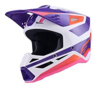 Alpinestars S-M3 Heat Motocross Helmet, white-purple, size XL for Men