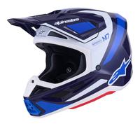 Alpinestars S-M7 Rise Motocross Helmet, white-turquoise-blue, size XS for Men