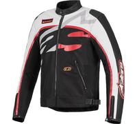Alpinestars Axton waterrepellent Motorcycle Textile Jacket, black-white-red, size L for Men