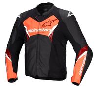 Alpinestars Faster V3 Motorcycle Leather Jacket, black-red, size 46 for Men