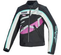 Alpinestars Idles waterrepellent Ladies Motorcycle Textile Jacket, black/white/purple, size XL