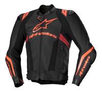 Alpinestars Missile Ignition V3 perforated Motorcycle Leather Jacket, black-red, size 58 for Men