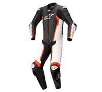 Alpinestars Missile V2 One Piece Motorcycle Leather Suit, black-white-red, size 58 for Men