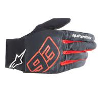 Alpinestars Aragon Motorcycle Gloves - Black/Grey Tar/Brilliant Red 35699201205