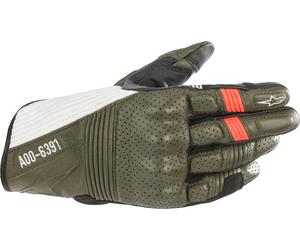 Alpinestars AS-DSL Kei Motorcycle Gloves, black-white-green, size 2XL for Men