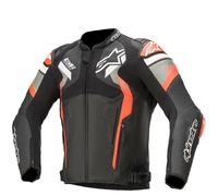 Alpinestars Atem V4 Motorcycle Leather Jacket Black Grey Red Fluo