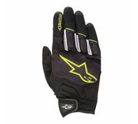 Alpinestars Atom Motorcycle Fabric Gloves Black Yellow Fluorescent Size M