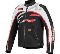 Alpinestars Axton waterrepellent Motorcycle Textile Jacket, black-white-red, size XL for Men