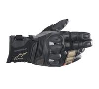 Alpinestars Belize V2 Drystar Motorcycle Motorbike Gloves Black Sand Flo Red