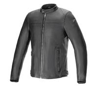 Alpinestars Blacktrack Leather Motorcycle Jacket CE Certified Vintage Black