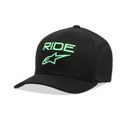 Alpinestars Cap Flexfit Closed Back Mens Ride Black Green Logo