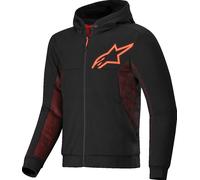 Alpinestars Chrome Air Sport Motorcycle Zip Hoodie, black/neon red, size S