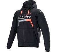 Alpinestars Chrome Ignition Hoodie Motorcycle - Black / Red Fluo