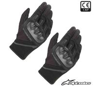 Alpinestars Chrome Motorbike Motorcycle Gloves Black Tar Grey