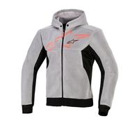 Alpinestars Chrome Superairflow Motorcycle Hoodie Black / Mid Grey / Fluo Red