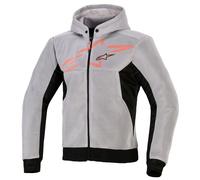 Alpinestars Chrome Superairflow Motorcycle Riding Hoodie Black Mid Grey Red Fluo