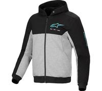 Alpinestars Chrome V2 Duo Sport Motorcycle Zip Hoodie, black-grey-blue, size 2XL for Men