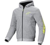 Alpinestars Chrome V2 Motorcycle Sport Hoodie - Grey Heather / Fluo Yellow