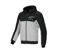 Alpinestars Chrome V2 Duo Sport Motorcycle Zip Hoodie, grey/black/blue, size 4XL