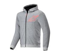 Alpinestars Chrome V2 Sport Moto Motorcycle Hoodie Grey Heather / Fluo Red