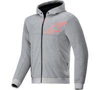 Alpinestars Chrome V2 Sports Hoodie - Grey Heather/Red Fluo