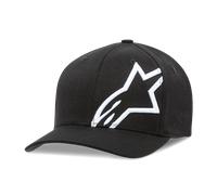 Alpinestars Men's Corp Shift 2 Flexfit Baseball Cap, Black (Black/White), Small (Manufacturer Size:Small/Medium)