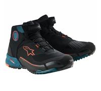 Alpinestars CR-X Drystar Waterproof Motorcycle Shoes - Black / Petrol / Orange
