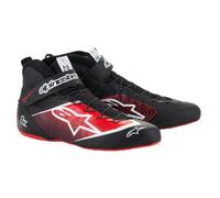 Alpinestars Driving Shoe, Tech-1 Z V3, Mid-Top, FIA Approved, Leather Outer, Aramid Inner, Black/Red, Side 9.5, Pair