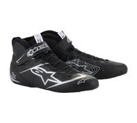 Alpinestars Driving Shoe, Tech-1 Z V3, Mid-Top, FIA Approved, Leather Outer, Aramid Inner, Black/Silver, Side 10.5, Pair
