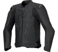 Alpinestars Dusk Airflow Motorcycle Leather Riding Jacket - Black / Black