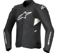 Alpinestars Dusk Airflow perforated Motorcycle Leather Jacket, black-white, size 62 for Men