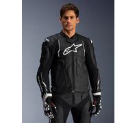 Alpinestars Dusk Leather Jacket Black White, Size: 60